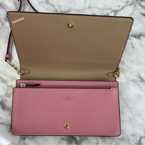 Anna Foldover Clutch Crossbody With Heart Petal Print Chalk Multi - Picture 5 of 10